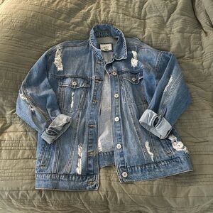 Forever 21 Blue Distressed Jean Jacket